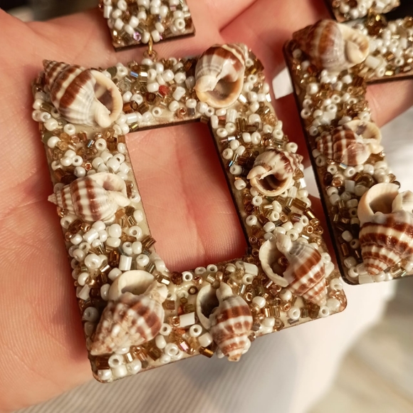 Boho Seashell Statement Earrings - Picture 7 of 15